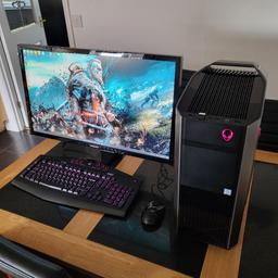 excellent setup with a 28-inch 4k monitor samsung alienware aurora r8 .
i7 8700 8th gen 
rtx 360ti 6gb like new 
16gb ddr4 ram 
4tb hhd
512 m.2 ssd 
windows 11 64 
pc is like a new condition inside and out . comes with two alienware keyboards and a mouse.  all ready to go .  Viewing welcome.  and pick up only