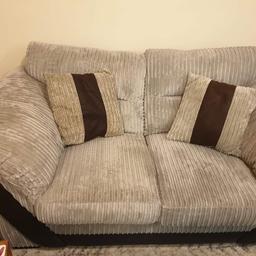 Jumbo cord sofas. 2 seaters. Hardly used. Used to fill space in room. Paid extra for thicker foam seats. Very comfortable. Cost £500 per sofa. Will sell £150 per sofa. Absolute bargain.
