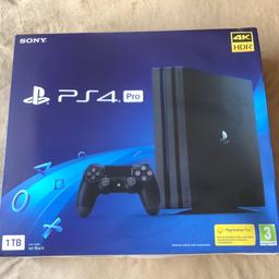 PlayStation PS4 Pro, 1 TB. Jet Black. Boxed with 10 games. Power cable, controller charging cable, HDMI and 2 genuine PS controllers. Any questions answered. Excellent condition. Can ship at a cost.