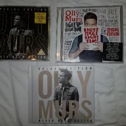 3x Olly Murs CDs:

1) Right place right time. CD and DVD set
2) Never been better special edition CD and DVD set
3) Never been better deluxe edition CD

From a smoke and pet free home
Collection only from Wolverhampton