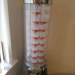 Tubz vending machine with stand,accepts old and New £1 coins. no locks or keys they can be purchased cheap online. Has some empty tubs in machine. Pick up or can post at buyers expense.