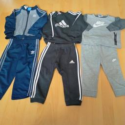 3 baby's tracksuits  2 adidas 1 Nike  size 12 / 18 months