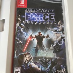 I have a Nintendo switch Star Wars force unleashed game limited run with a lot of other items in the box this is a colectable game and there is a picture that tells you what is in the box with the game and it is brand new and everything is still in its sealed packs and it is cash on collection only thanks please look at all photos