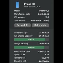 For sale is my beloved iPhone XR device in yellow, due to a category change. It's a perfect choice for your first iPhone or if you don't necessarily need the latest software updates. The phone works perfectly, with only minor scratches from use. I've had a screen protector and case on it since I've owned it (about 2 years). There are two minor issues with the phone: there is a small scratch on the bottom of the screen, likely from previous use without a protector, and a small dent where the back meets the frame (pictured). The device has a replaced (non-original) battery, with coconutBattery showing 86.8% health. It lasted me a day on a single charge - though this depends on usage - and I've used it quite heavily. It's a great sadness for me to part with it, as there hasn't been an iPhone released with a similar color shade since.

Technical specifications:
- iPhone XR – 128GB yellow (yellow)
- A12 Bionic chip (2nd generation Neural Engine)
- 12MP camera + True Tone flash (with HDR and