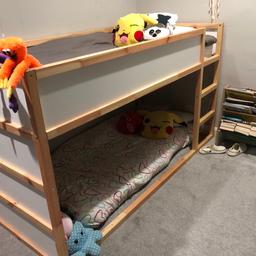 It’s like new. Can make it into bunk beds as seen in the pictures or can be a single bed. No mattress. Paid £180 would like £100 but open to reasonable offers. 
Buyer needs to collect. Can make the bed in different ways If interested I can send you the instruction manual or it can be easily accessed through the ikea website.
