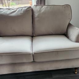 2 seater sofa & chair very good condition grey velour