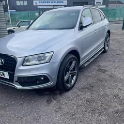Lovely Audi Q5 S line plus diesel 2.0L manual good condition 138000 on the clock full service history 2 owners from new. BHP 230 torque 465
Full leather interior
bose sound system
heated seats
electric folding mirrors
sat nav
DAB
privacy glass
side steps
roof rails
electric parking break
viewings welcome