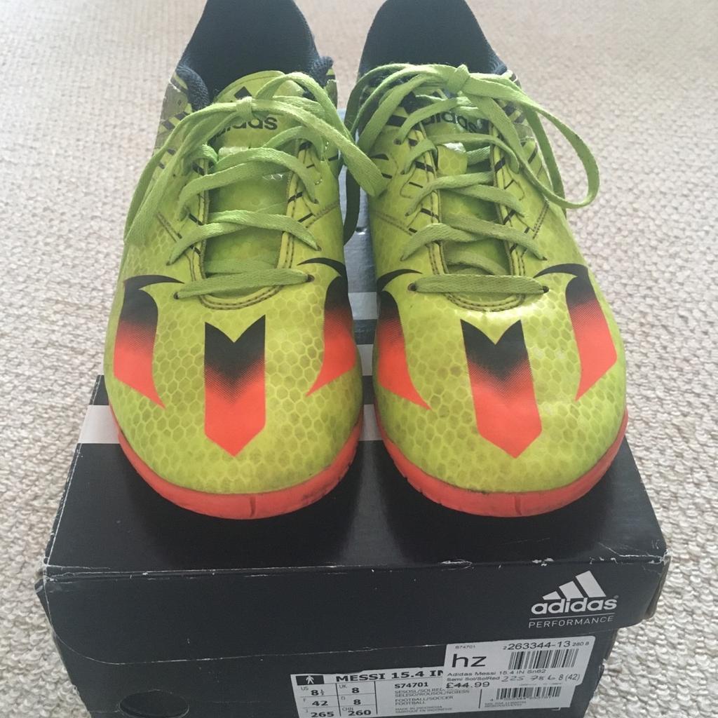 Adidas Messi 15.4 indoor football trainers, size 8. Good condition, only been worn a couple of times. Collection only.