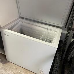 Large 194 litre Fridgemaster chest freezer. 
No longer have the need for it but works fine and isn’t that old. The top has some marks and scuffs on it but otherwise it’s fine.