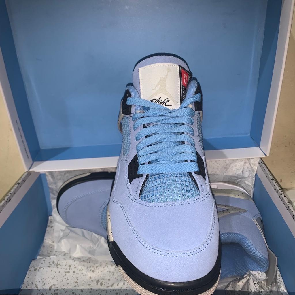 Jordan 4 university blue. Brand new with all original packaging and guaranteed authenticity