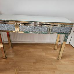 Crushed crystal mirrored dressing table with cracks which can be repaired but I don't have the time or space offers welcome 2 people required to take