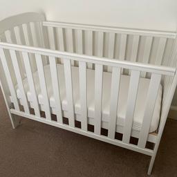 The Anna Cot has a dropside that you can operate with one hand, making it easier to lift your baby in and out. The open design and curved ends give it an airy, classic feel.

The cot has three adjustable base heights, making it easier to pick up your newborn and preventing escape attempts as they grow! The sides of the cot have protective teething rails, and it is solidly made with sustainably-sourced wood.

2 teething rails
3 base heights
Single-handed dropside operation
Dimensions: L: 125 x W: 69 x H: 97 cm
Takes standard cot mattress size 120 x 60 cm
Conforms to BSEN 716

Waterproof / Wipeable Mattress:
Mothercare 60 x 120cm Cot SAFEseal Foam Mattress with Spacetec and COOLMAX freshFX