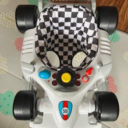 F1 baby walker

Good clean condition hardy used as out baby started walked lot quickly. So he refused to go in the walker.

Battery operated controlled makes sound engine starting gear changes with gear control. And ignition key.