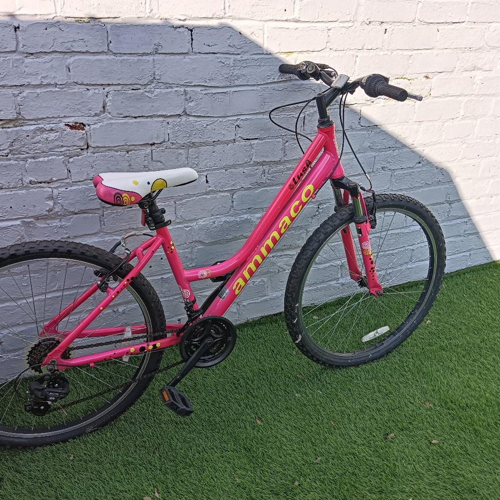 Ladies 18" pink bike. Hardly used. Minor scratch on one side . Feel free to ask for more information.