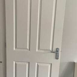 Internal wood doors with chrome door handles