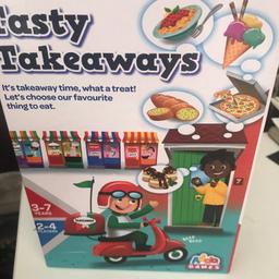 THIS IS FOR A NEW TASTY TAKEAWAY GAME - BE THE FIRST PLAYER TO COLLECT MEALS, BAG THEME UP AND DELIVER THEM TO HUNGRY CUSTOMERS - UNWANTED BIRTHDAY GIFT FOR CHILD - 2-4 PLAYERS

COST £9.99

PLEASE SEE PHOTO
