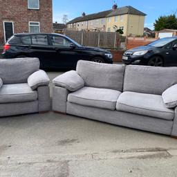 Can deliver 
Very comfortable sofa and chair Grey