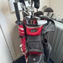 Golf Set with variety of clubs including Cart Bag

Ben Ross Driver
Cleveland 2 hybrid
Prosimmon irons 4-P wedge
Dunlop Chipper
Titleist 56degree
Taylor made Corza Ghost putter
