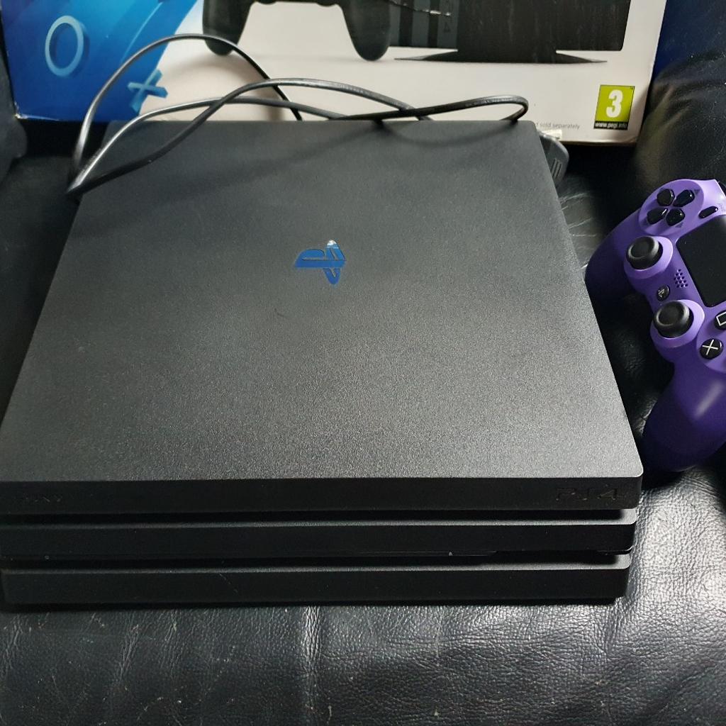 ps4 Pro, 1tb solid state hard drive for faster gaming. excellent condition. been packed away since 2019 in its box with 1 brand new controller