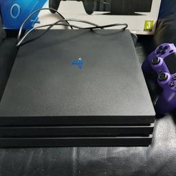 ps4 Pro, 1tb solid state hard drive for faster gaming. excellent condition. very clean and very quiet. been packed away since 2019 in its box with 1 brand new controller