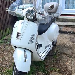 Piaggio vespa gts 125 super IE
2011/11 REG
Low millage(10452)
No of former keepers:2

 Bike has some signs of use as it can be seen on photos, but nothing major. It would need new battery as it was not running for a long time and also possibly some mechanical work done as it was just stayed in a garden and not being used. Bike is declared as SORN as I am not using it and would need MOT.

Top box is included(but needs now lock)
NO Offers, it's already cheap!