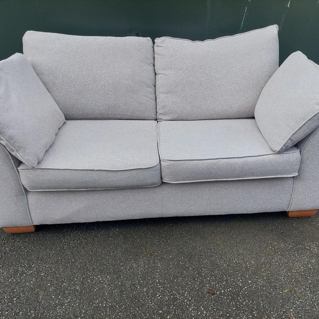 Sofa - Quality Extra Comfy 2 Seater Pale Grey Fabric Sofa. Slightly used. Nice Condition