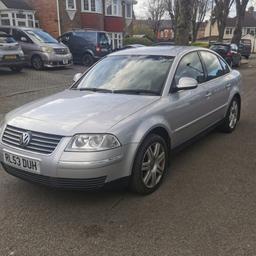 Vw passat 2.5 v6 tdi tip auto 2004. Low mileage at 86000, 11 months mot, jus been recently serviced partial service history comes with a folder of receipts. Been well looked after clean and tidy inside and out. Engine pulls well no unwanted knocks or bangs drives spot on for her age. Half leather half grey suede heated seats. Alloy.wheels with good tyres all round. cruise control, rear parking sensors, air con, projector headlights. This passat is 20 years old soon to be classic and also becoming a rare collectors car. try find 1 the same spec for sale. £2100