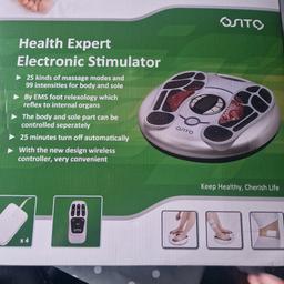 brand new, unwanted gift. Foot massager which stimulates and helps blood flow circulation, helps with arthritis, joint and muscle pain. Amazon retail price £159.99.