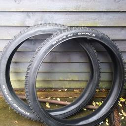 2 schwalbe space 26" 2.35 Mountain bike tyres brand new unused selling as to wide for my wheels can give 2 brand new inner tubes for full price