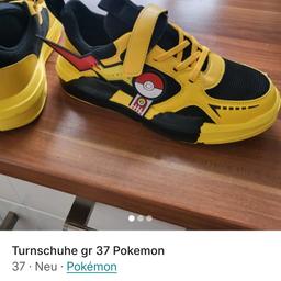Nagelneue Schuhe  von Pokemon  leider zu klein daher zu verkaufen. 

Die Größe 37 ist korrekt ich habe hier keine andere angeben können als 36,5
Verpackung nicht vorhanden.

Neu VP 35€