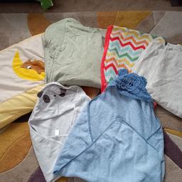 4 Baby Blankets
1 Baby Sleeping bag only used a handful of times
2 Baby Towels used condition