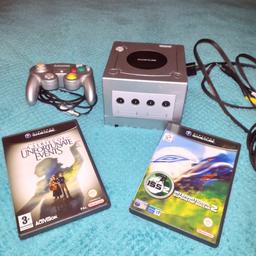 Nintendo GameCube Platinum Edition 
comes with the Official Platinum Controller, 2 games, power supply and TV cable.
all in perfect working order and in very good condition 
£55