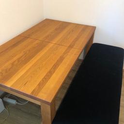 Verkaufe einen massiven Tisch aus Eichenholz mit Sitzbank. Maße Tisch: 160cm mal 90cm - ausziehbar! Bank: 160cm mal 50cm

Muss dringend weg! Preis verhandelbar, mach bitte einfach einen Vorschlag!