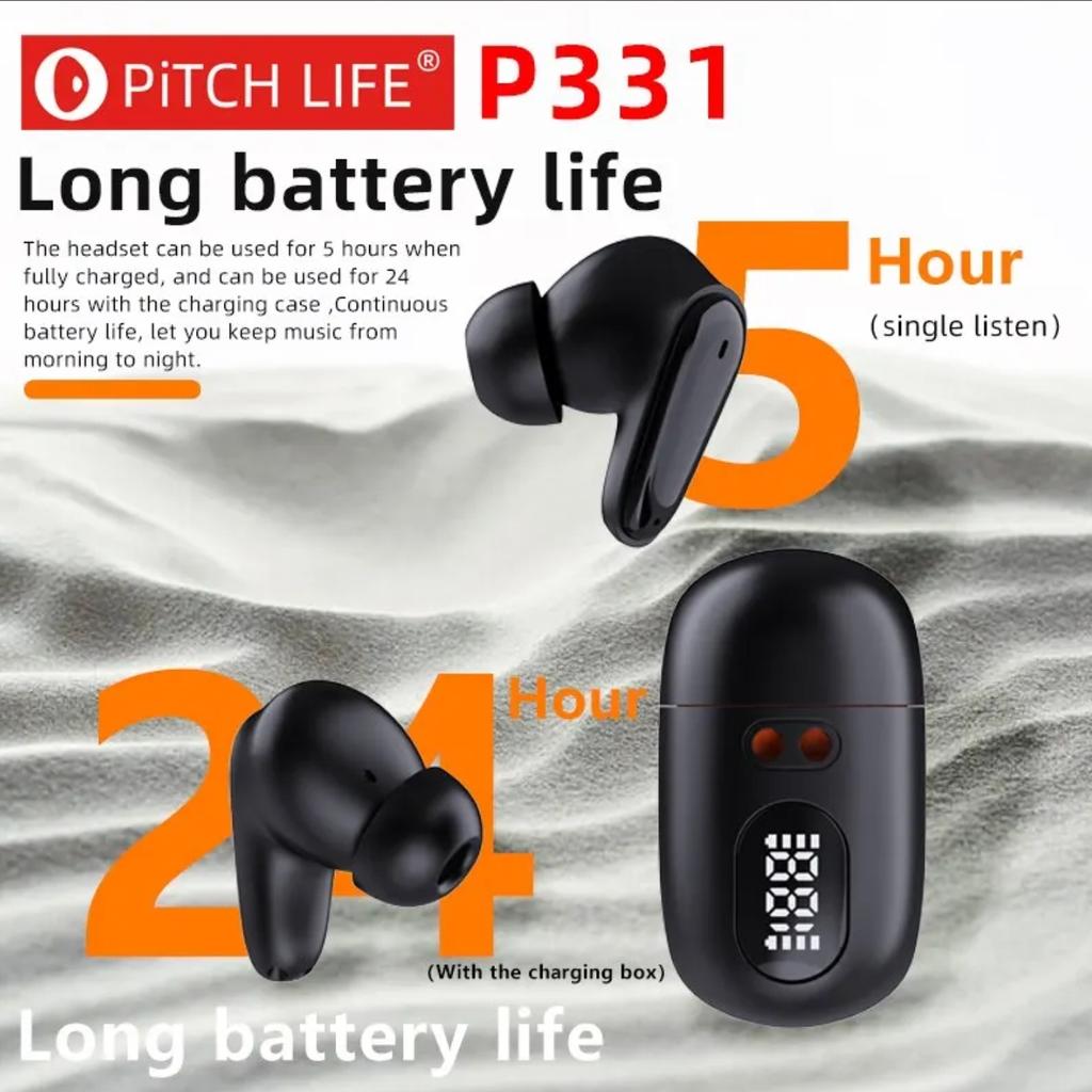 New Pitchlife P331 True Wireless Bluetooth Earbuds (Black)