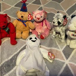 Bundle of original Ty beanie babies with tags 
* American blessing 
* bandito 
* romance 
* laughter
* mistletoe