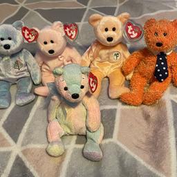 Bundle of original Ty beanie babies with tags 
* dearest
* pappa
* cure
* four seasons 
* mellow