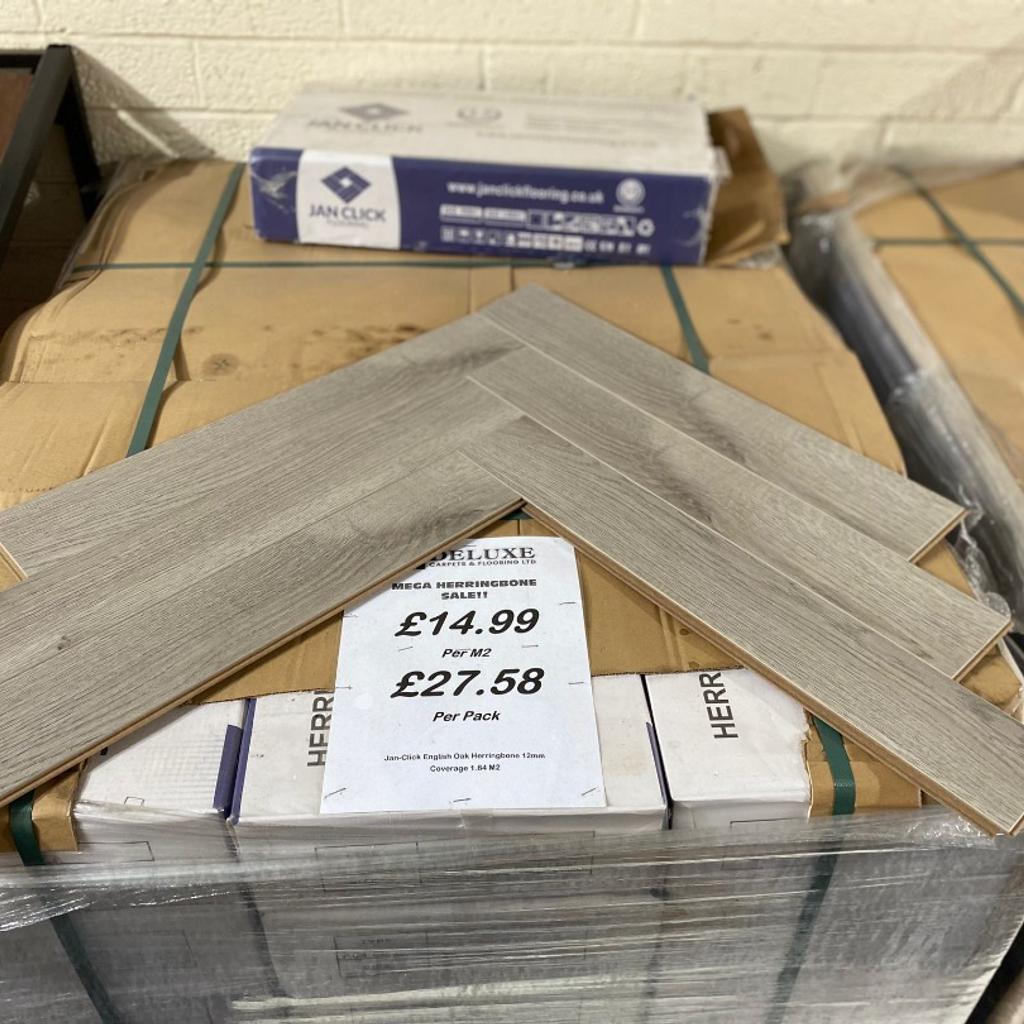 🔥 Herringbone 12mm Price m2 🔥

📛 4 Colours, 5 Pallets each Colour, already 10 Sold 10 Left.
📛AC4 CLASS 32
📛15 Years Residential Warranty
📛 Coverage Per Pack m2

✅ This Price Is Non Negotiable As It Is Massively Reduced & Cheapest In The Uk.
✅ Pop In Store To Secure yours.
✅ Check out the colours On Our Website.

 laminatedepot.co.uk

🔥Some Of Our Other Products 👇

✅ 100’s of colours to choose from
✅ 100’s of pallets Of Laminate Flooring
✅ Largest Stockist Of Carpets
✅ Largest Selection Of Vinyl In The West Midlands
✅ Rugs In Stock In Various Sizes
✅ 6000 Sq ft Unit Full To The Max
✅ Artificial Grass

📍Ready to Collect, 🚚delivery also available!

𝐓𝐢𝐦𝐢𝐧𝐠𝐬 & 𝐀𝐝𝐝𝐫𝐞𝐬𝐬 -

Mon - Fri -9am - 7pm
Saturday- 9am - 6pm
Sunday - 10am - 4pm

Deluxe Carpets & Flooring Ltd
Unit 17/18 Owen Road, Willenhall, West Midlands, WV13 2PY.

0️⃣1️⃣2️⃣1️⃣5️⃣6️⃣8️⃣8️⃣8️⃣0️⃣8️⃣