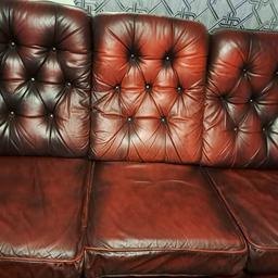 Lovely original oxblood Chesterfield leather three seater sofa.
Very sturdy, comfortable sofa.
300
Collection only.
No PayPal payments cash or bank transfer upon collection please.

Thanks