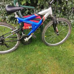 Full working order. 26 inch wheels, 15 gears, double suspension. 18 inch frame. Have other bikes for sale too- mens, kids, teens,  ask if interested. Helmets for sale too. Fixing bikes too, welcome. Can deliver for fuel money in Bradford