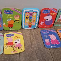 Peppa Pig Me Reader Peppa
Includued 8 rhyming books that read themselves at the tough of a button, with charming narration, silly sounds and songs.

Size H200, W280, D60cm.
For ages 18 months and over.
Collection ls12