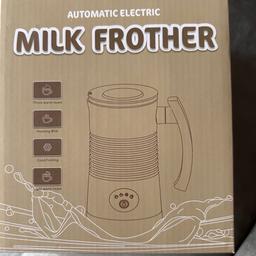 New in unopened box 
Smoke and pet free household 

With this electric milk frother, you can foam warm milk or heat milk in 2 minutes. Foam cold milk in 1 minute. You'll get creamy milk froth, enough for 2 regular cups of coffee. Use the spiral without the spring to heat milk only.
2.【4 in 1 Milk Frother & Warmer】Freshen up by choosing warm dense milk froth, warm airy milk froth, cold milk froth or heated milk. Enjoy Cappuccino, Latte, Flat White and more at home.
3.【Silent operation & auto off】This powerful 400W milk frother is ultra-quiet in operation. Safe design with cool-touch exterior and non-slip rubber feet. With a temperature control, this milk steamer will automatically turn off when the temperature of the milk or foam reaches 65±5°C.
4.【Easy to Clean】Non-stick interior, removable whisk and lid facilitate cleaning. 

LOADS OF OTHER BARGAINS AVAILABLE PLEASE TAKE A LOOK