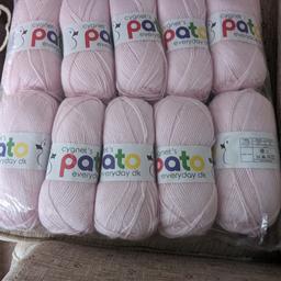 10 x 100g pato dk wool and colour baby pink