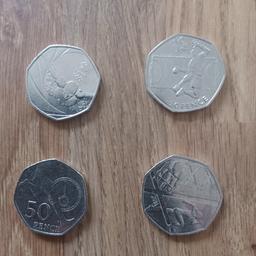 4x50p coins to celebrate various sporting events 
1off swimming 2016
1off handball 2011
1off Roger Bannister( 4min mile) 2004
1off Glasgow Commonwealth games 2014