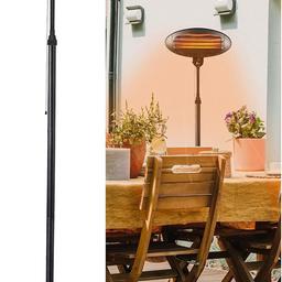 Title: 2kw Patio Heater - Garden Free Standing Electric Warmer Safety 
Protection Outdoor Quartz 2000w 240v | 3 Heat Settings 
| Stay Warm This Winter | Adjustable Height
Color: Black
Dimensions: : Adjustable Height
Condition: New
Viewing recommended
Delivery Available
