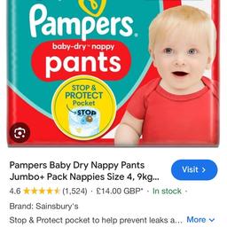 Free nappy pants, pampers size 4, I have 32 not needed anymore as wev just potty trained