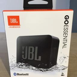 BNIB RRP £30

Pick up Royston S71

The JBL Go Essential is an ultra-compact portable Bluetooth speaker. Stream music via Bluetooth for up to 5 hours of JBL Original Pro Sound. Make a splash with its IPX7 waterproof design. The Go Essential is the perfect speaker to take your music everywhere.

Up to 5 hours of Playtime Built-in, rechargeable Li-ion battery supports up to 5 hours of playtime.

Wireless Bluetooth streaming: Wirelessly stream high-quality sound from your phone, tablet, or any other Bluetooth-enabled device.

IPX7 waterproof To the pool. To the park. JBL Go Essential is IPX7 waterproof, so you can bring your speaker anywhere.

1 internal speaker.
Compatible with , iPhone and iPad.
Bluetooth compatible.
3 watts.
1amplifier channel.
Frequency 180Hz-20000Hz.
General information
Model number: JBLGOESBLK.
Size H8.6, W7.1, D3.2cm, .
Power from USB.
USB cable included.
Batteries required 1 x LiPo batteries(included).
Battery