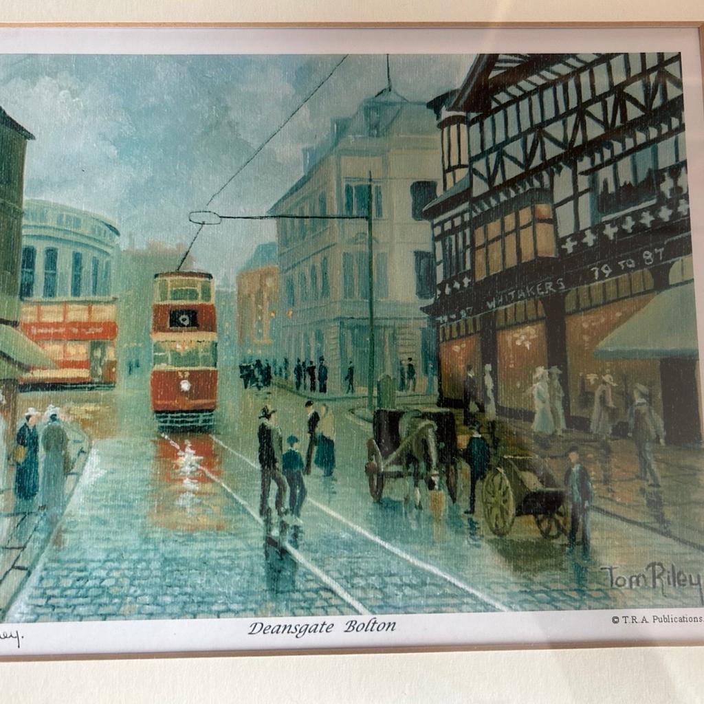 Tom Riley scene of Bolton Lancashire
Tom Riley Lancashire artist
Signed print
Street scene / whitakers department store
Framed & mounted picture
Deansgate Bolton - T.R.A publications ( copyright)
Frame measures
Listed on various sites
From a smoke free pet free home
14:5” wide x 12.5” high
Mount & images measures
7:5” high x 9.5” wide