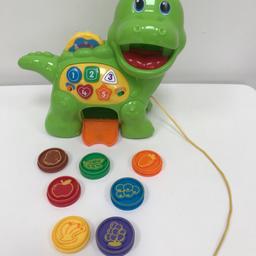 Vtech Feed Me Dino in excellent condition.
Lives at the grandparents home, purchased new, seldom used, hence the excellent, like new condition.
Collection from Farsley, Leeds LS28.