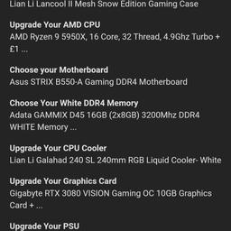 GAMING PC

3080 GRAPHICS CARD
RYZEN 9

other items for sale
240hz monitor
140hz monitor
Goxlr mix amp
shure studio mic
streamdeck

open to offers