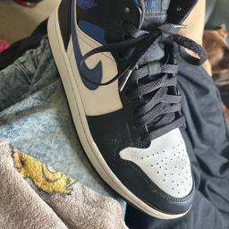 Black blue & white Jordan 1 high tops , shoes only no box